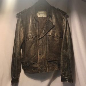 Wilson’s Leather Brown Distressed Bomber Jacket